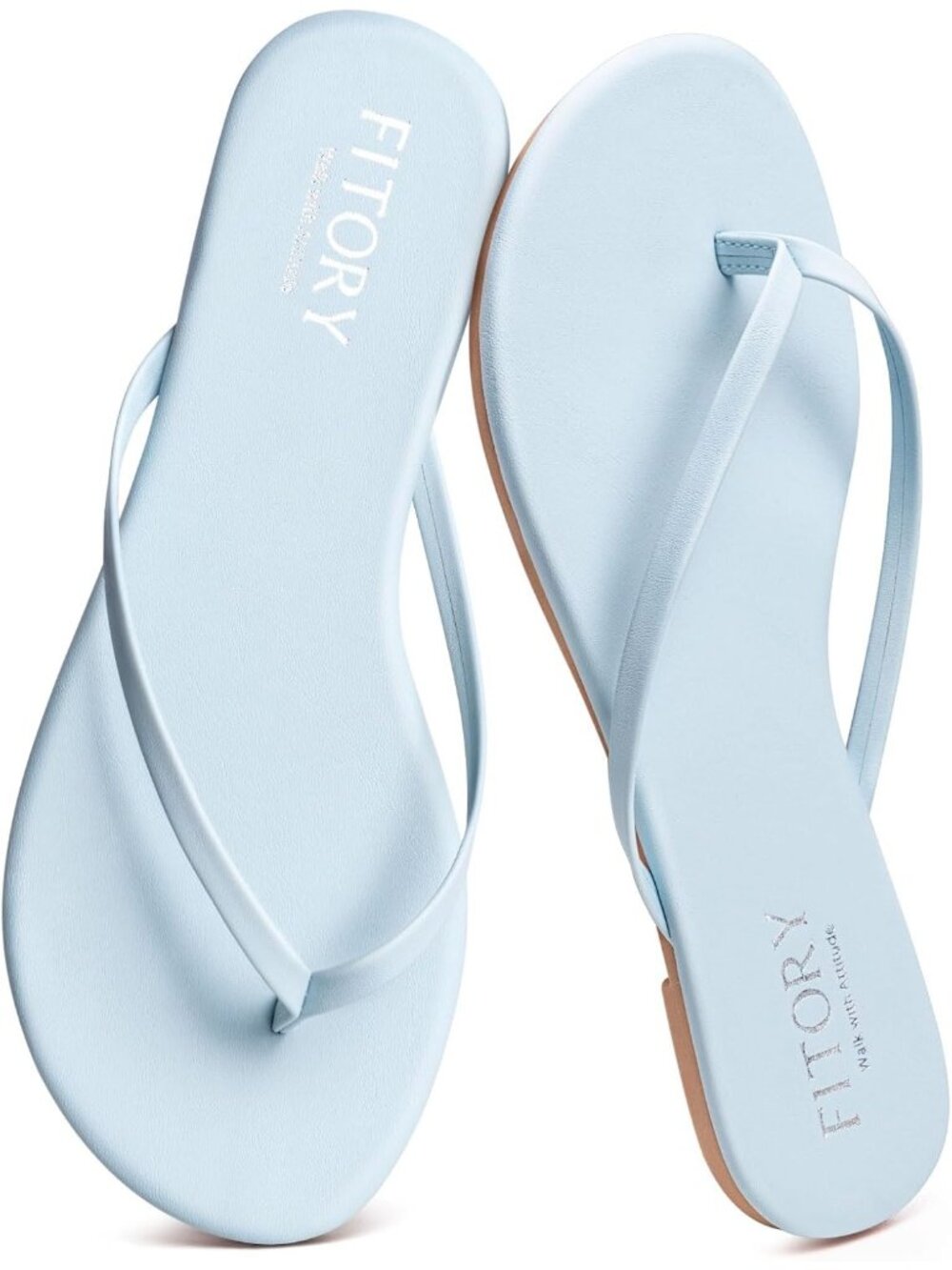 Women’s Blue Summer Comfortable Flip Flops Casual Thong Walking Slide Flats
